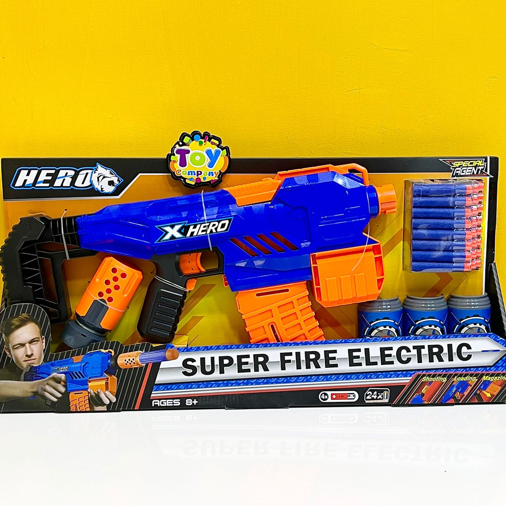 Super Fire Electric Gun Toy with Soft Darts & Target
