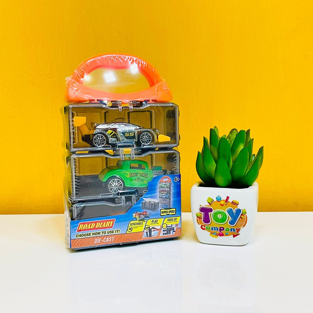 Diecast Set of 3 Cars with Display Racks