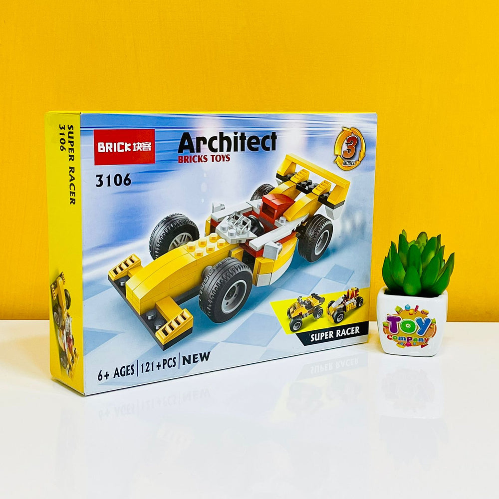 Architect Brick Blocks 3 in 1 Super Racer, Quad Bike and Go-Kart