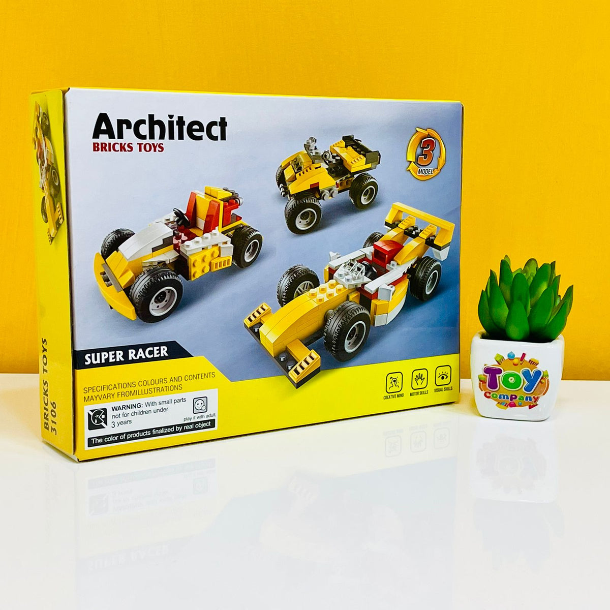 Architect Brick Blocks 3 in 1 Super Racer, Quad Bike and Go-Kart