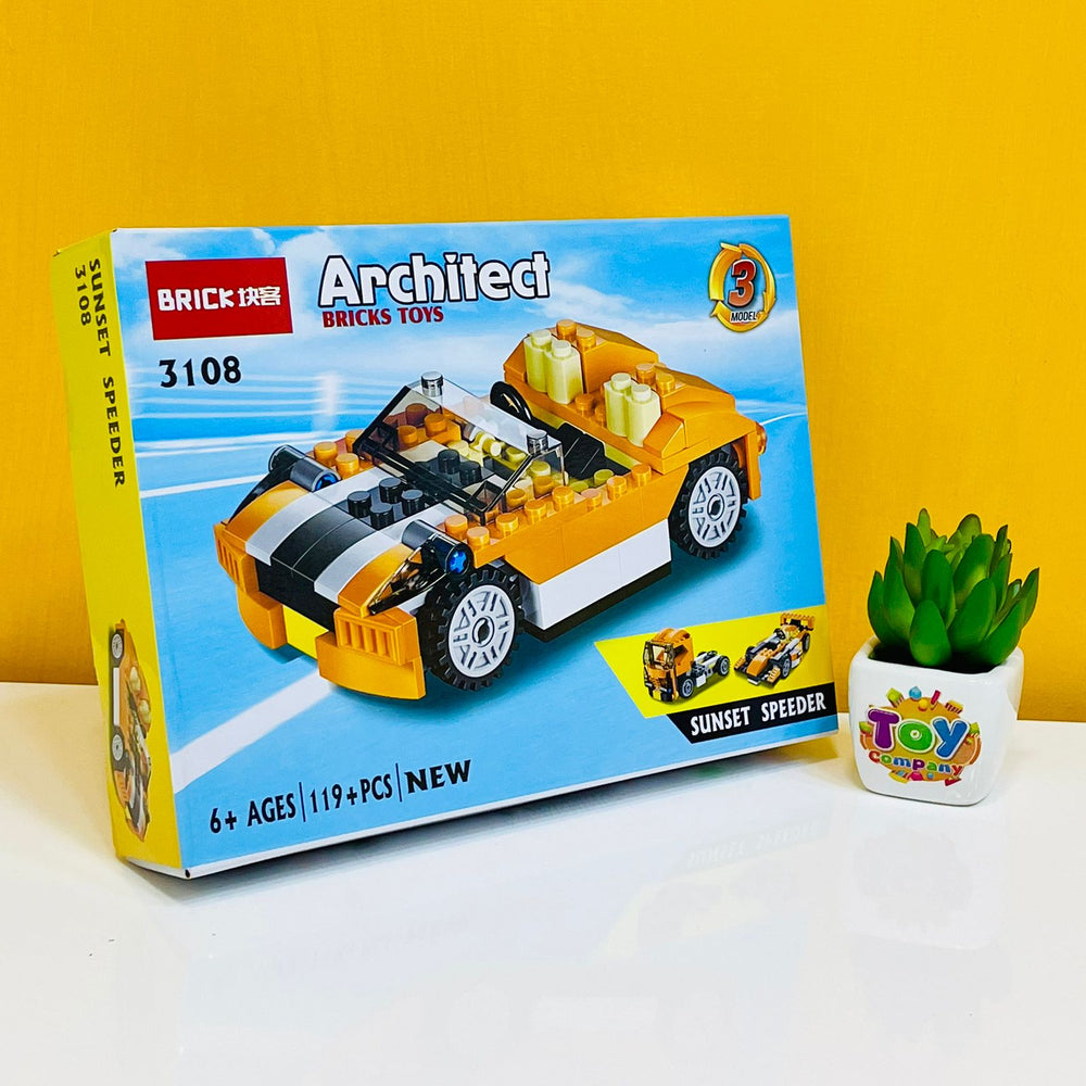 Architect Brick Blocks 3 in 1 Sunset Speeder Models
