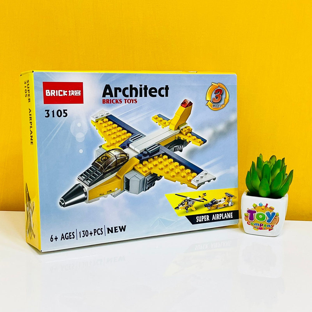 Trouper Architect 3 in 1 Building Blocks Plane , Helicopter and Rocket