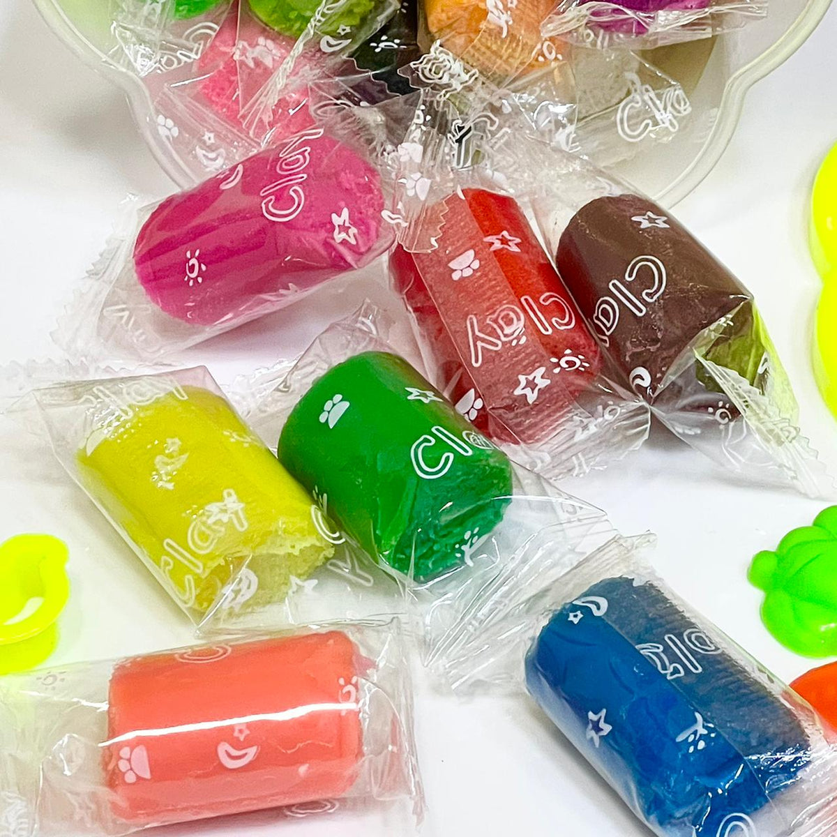 Play Dough with Clock Storage Can