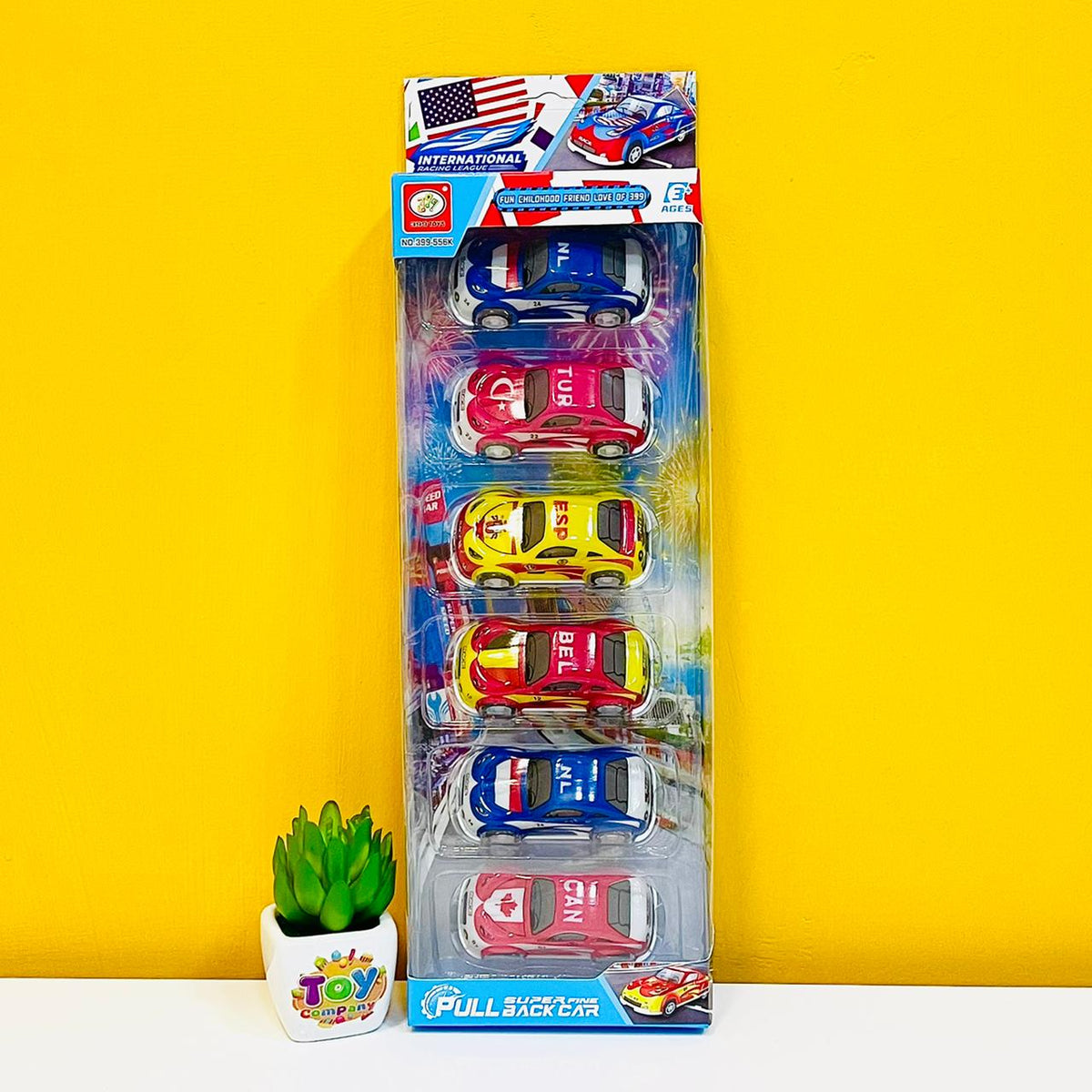 Mini Plastic Pull Back 6 Cars Set
