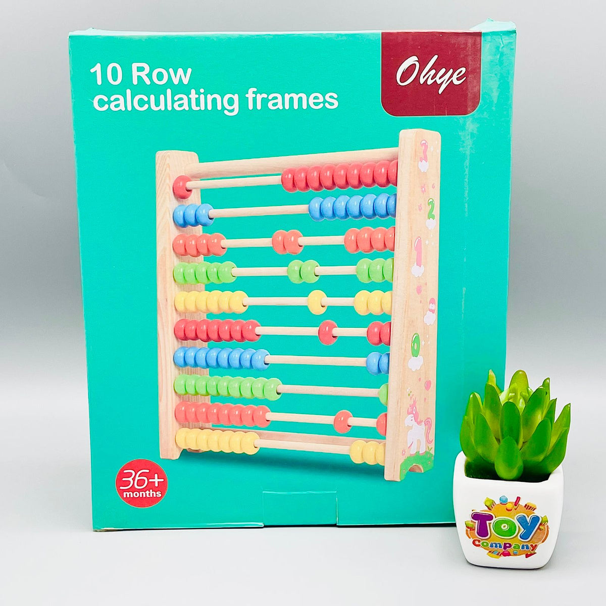 10 Rows Wooden Calculating Abacus Frame