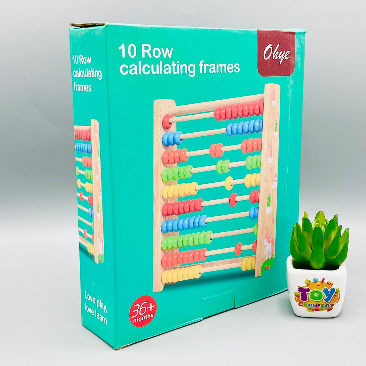 10 Rows Wooden Calculating Abacus Frame