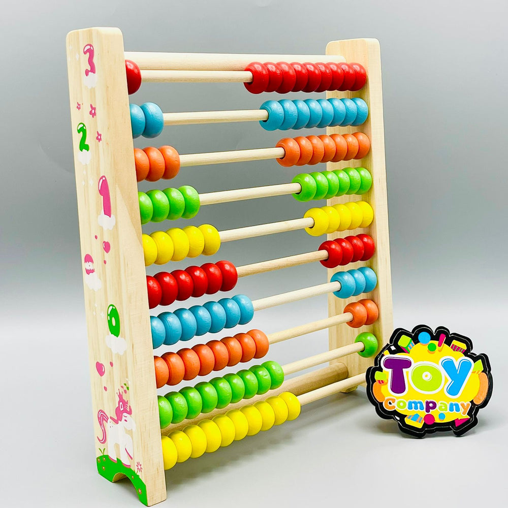 10 Rows Wooden Calculating Abacus Frame