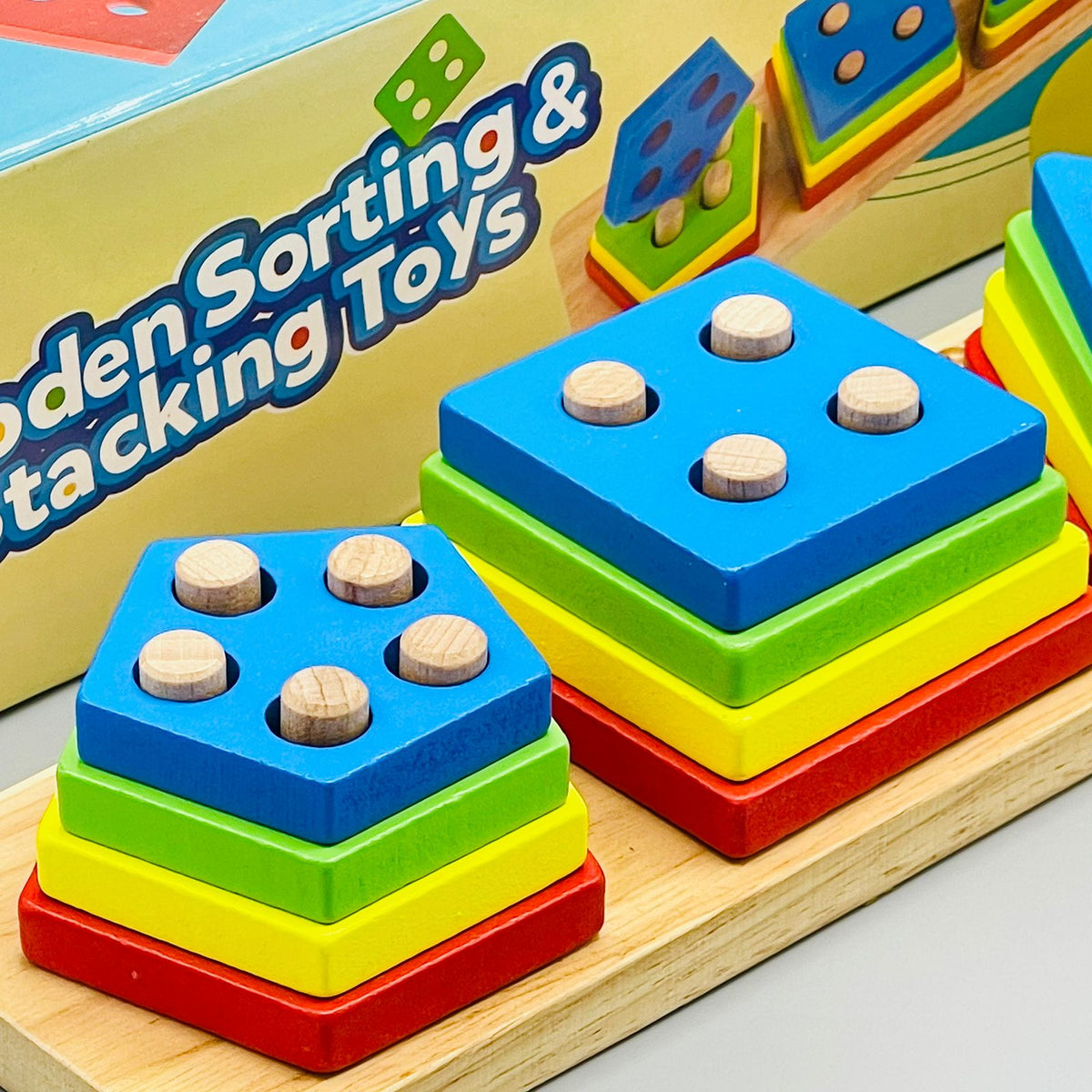 Coogam Wooden Sorting & Stacking Toy