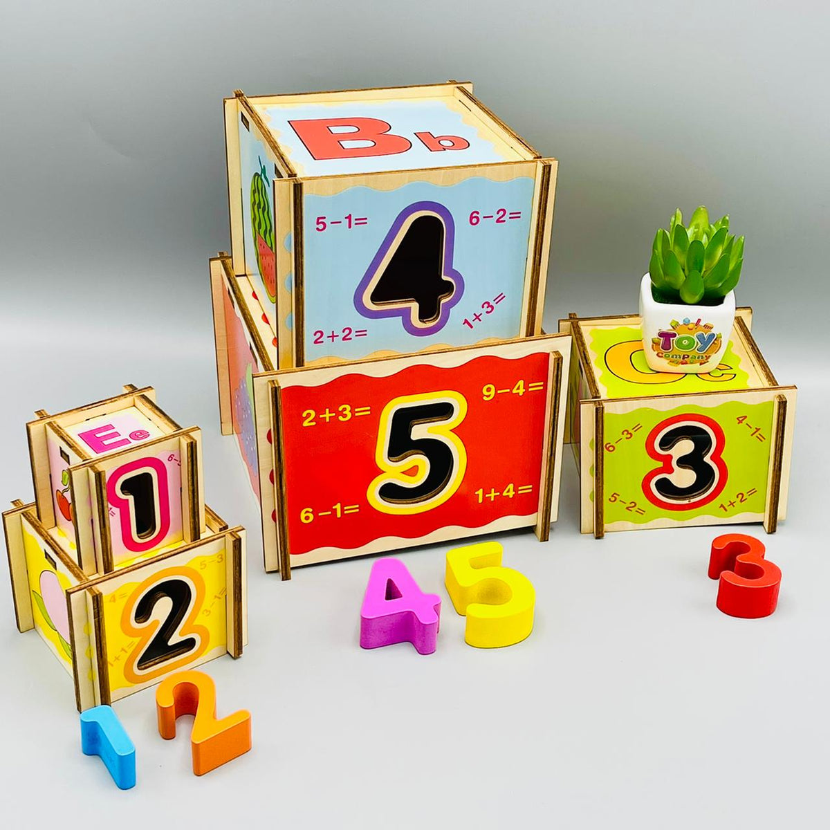 Wooden Nesting Blocks with Numbers