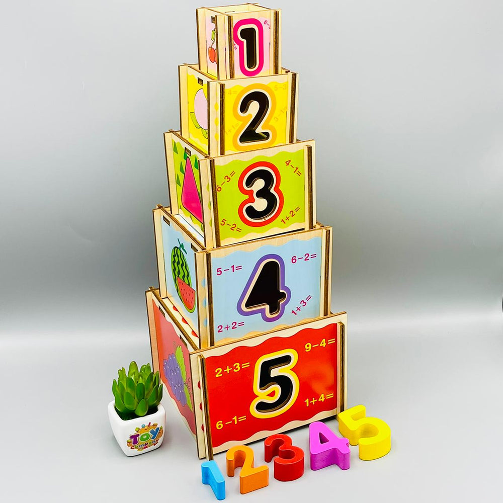Wooden Nesting Blocks with Numbers