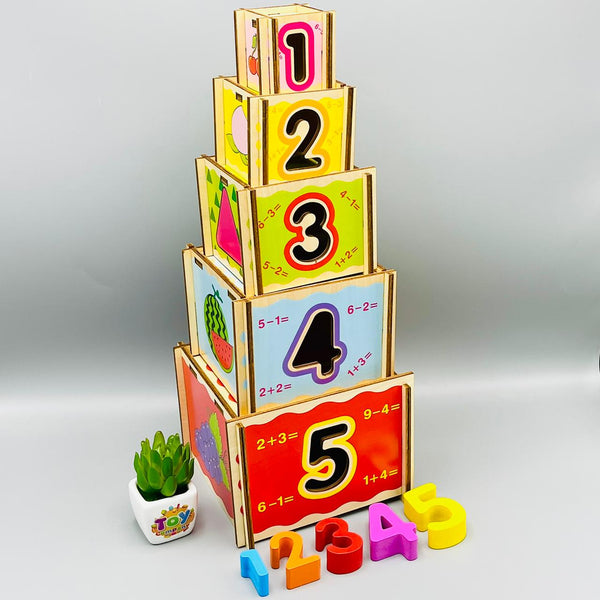 Wooden Nesting Blocks with Numbers