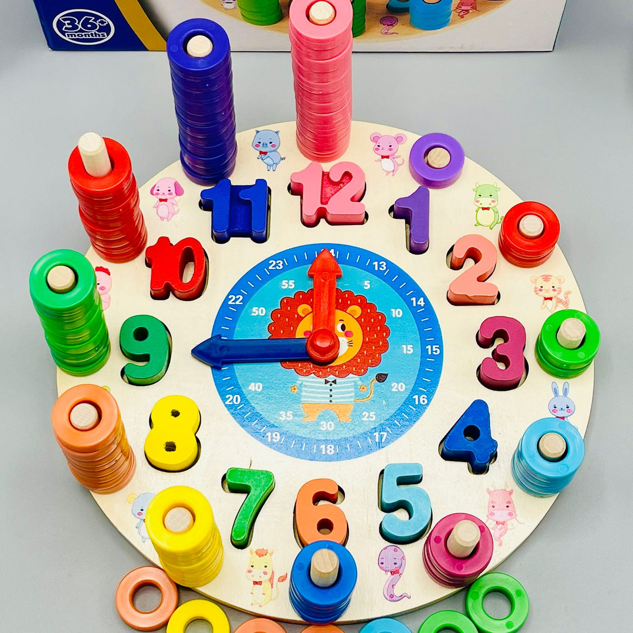 3 in 1 Wooden Learning Clock Toy