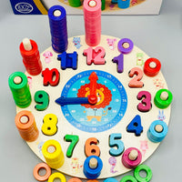 3 in 1 Wooden Learning Clock Toy