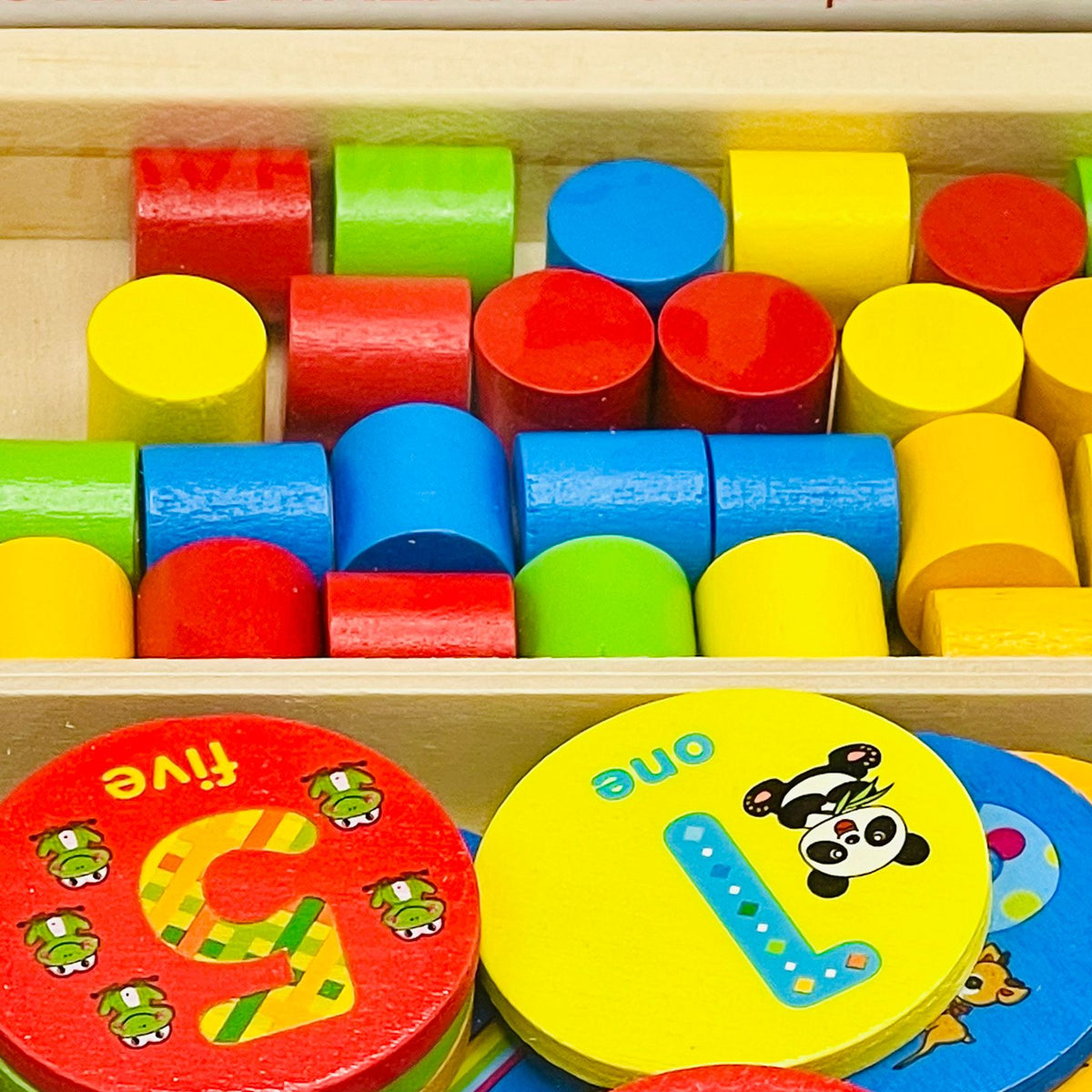 Wooden Wafer and Letter Learning Box