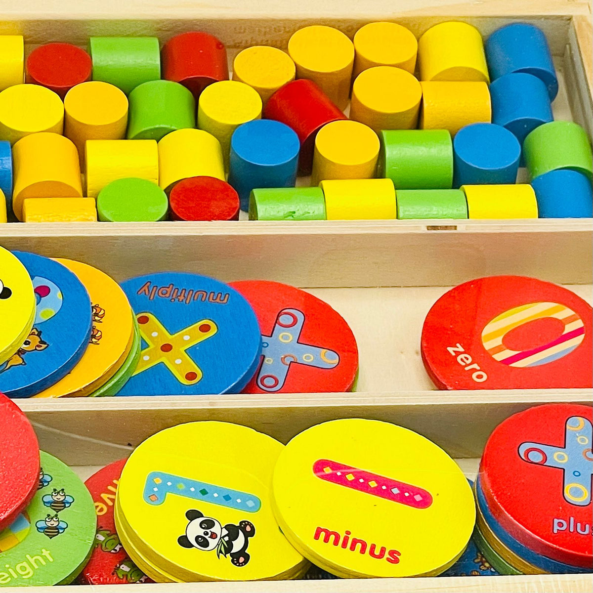 Wooden Wafer and Letter Learning Box