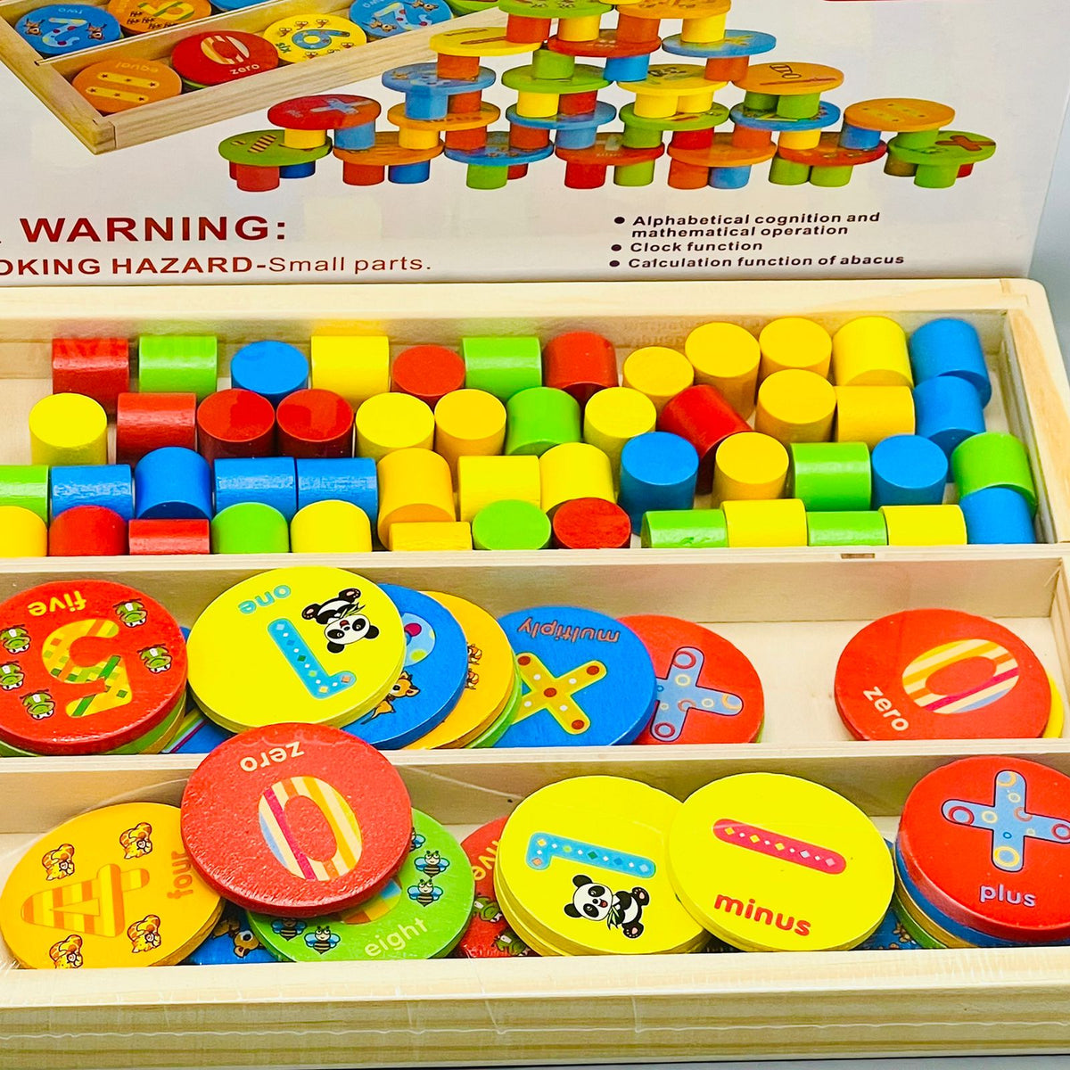 Wooden Wafer and Letter Learning Box