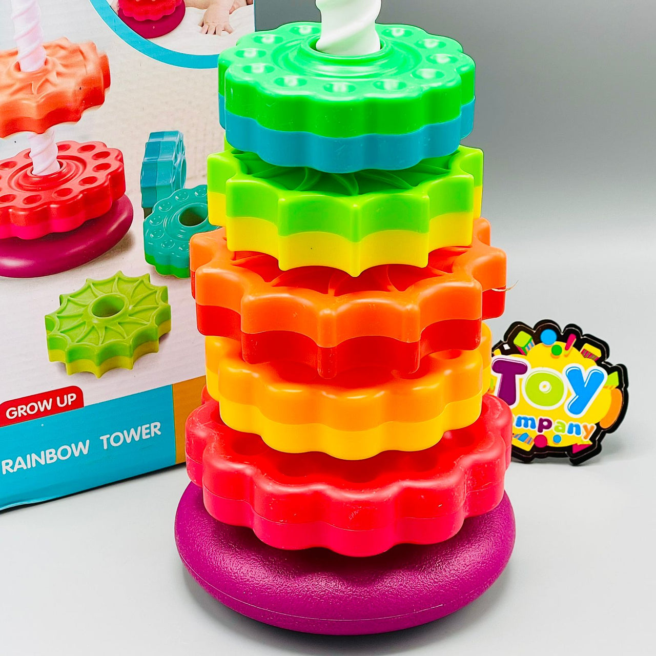 Rainbow Stacking Spinning Tower