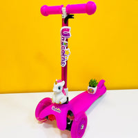 3 Wheels Unicorn Scooter with Lights - Pink