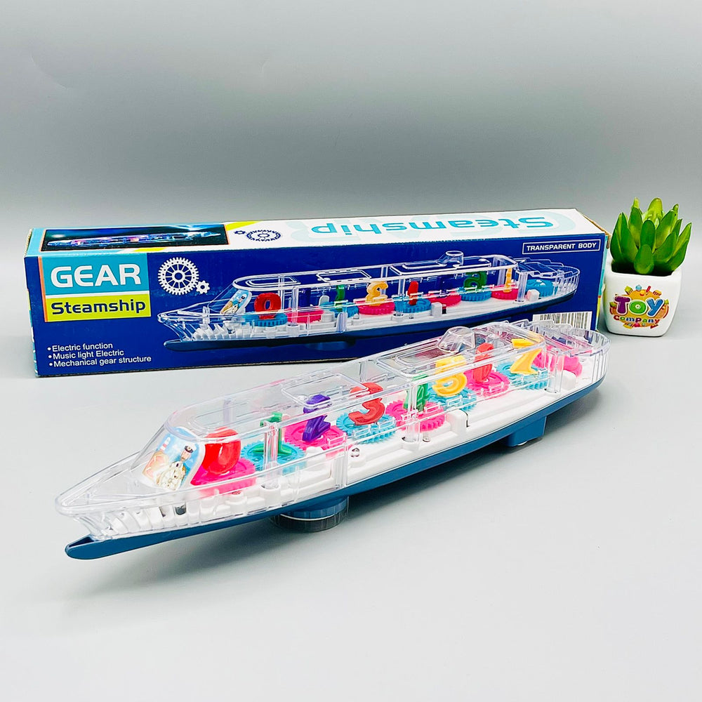 Transparent Body Gear Steamship Toy