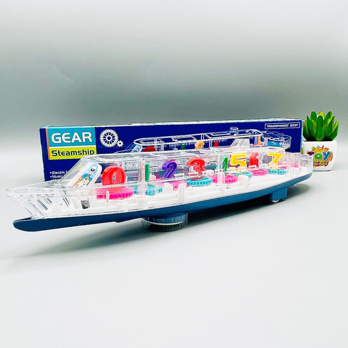 Transparent Body Gear Steamship Toy