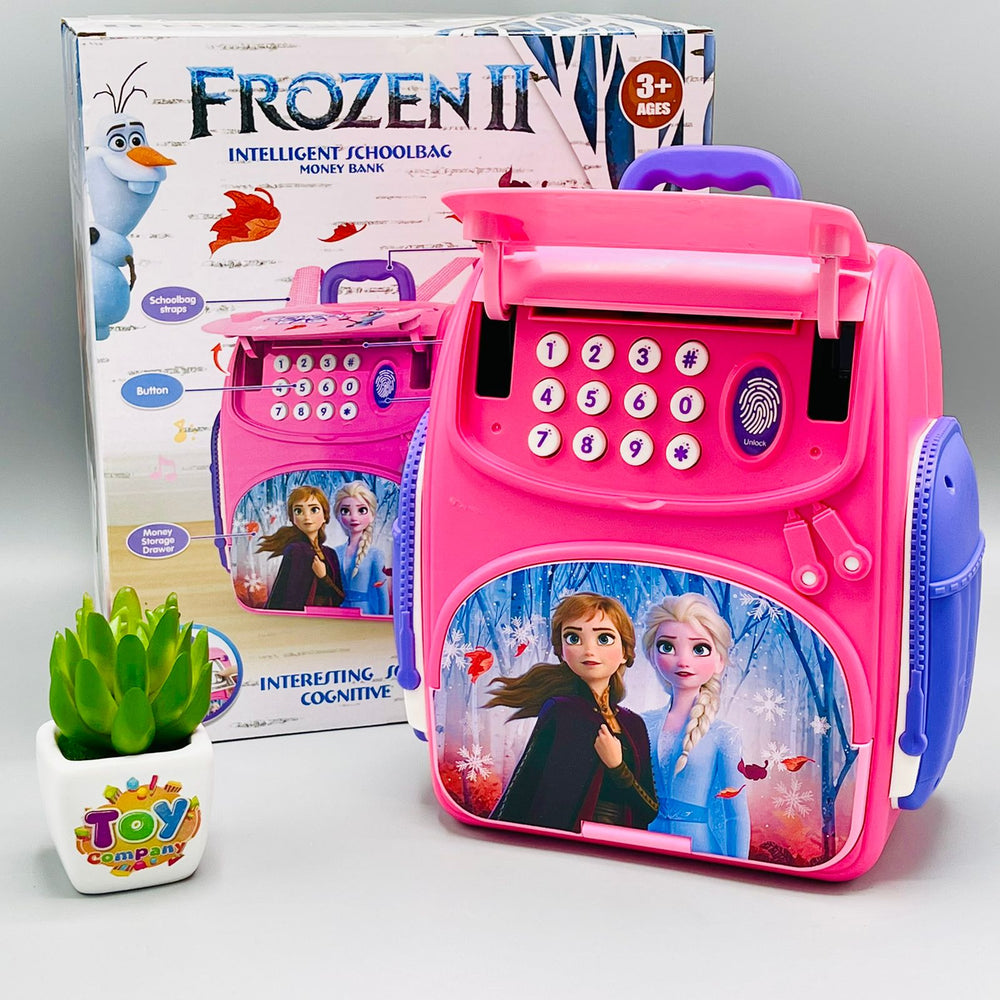 Frozen School Bag Piggy Bank ATM - Fingerprint