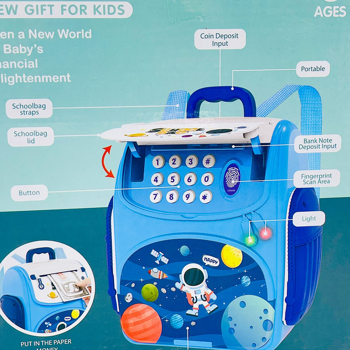 School Bag Piggy Bank ATM - Assortment