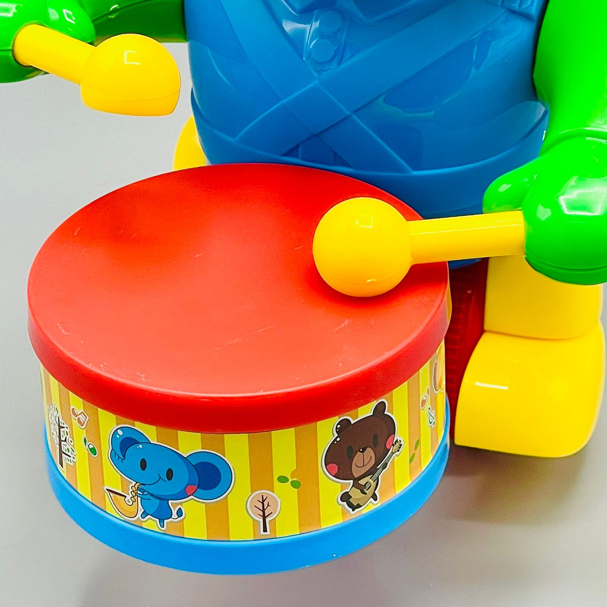 Hand Push Elephant Toy Drummer