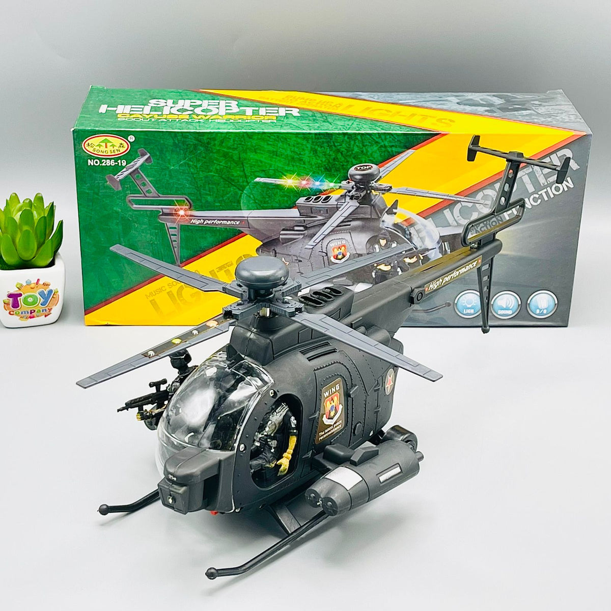 Super Helicopter with Soldiers, Lights & Sound