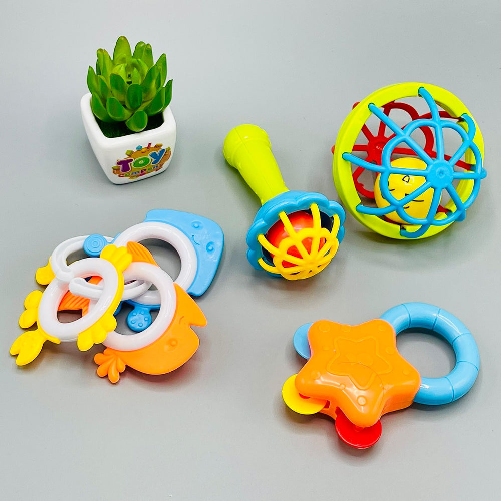 4Pcs Baby Rattles & Teething Toys