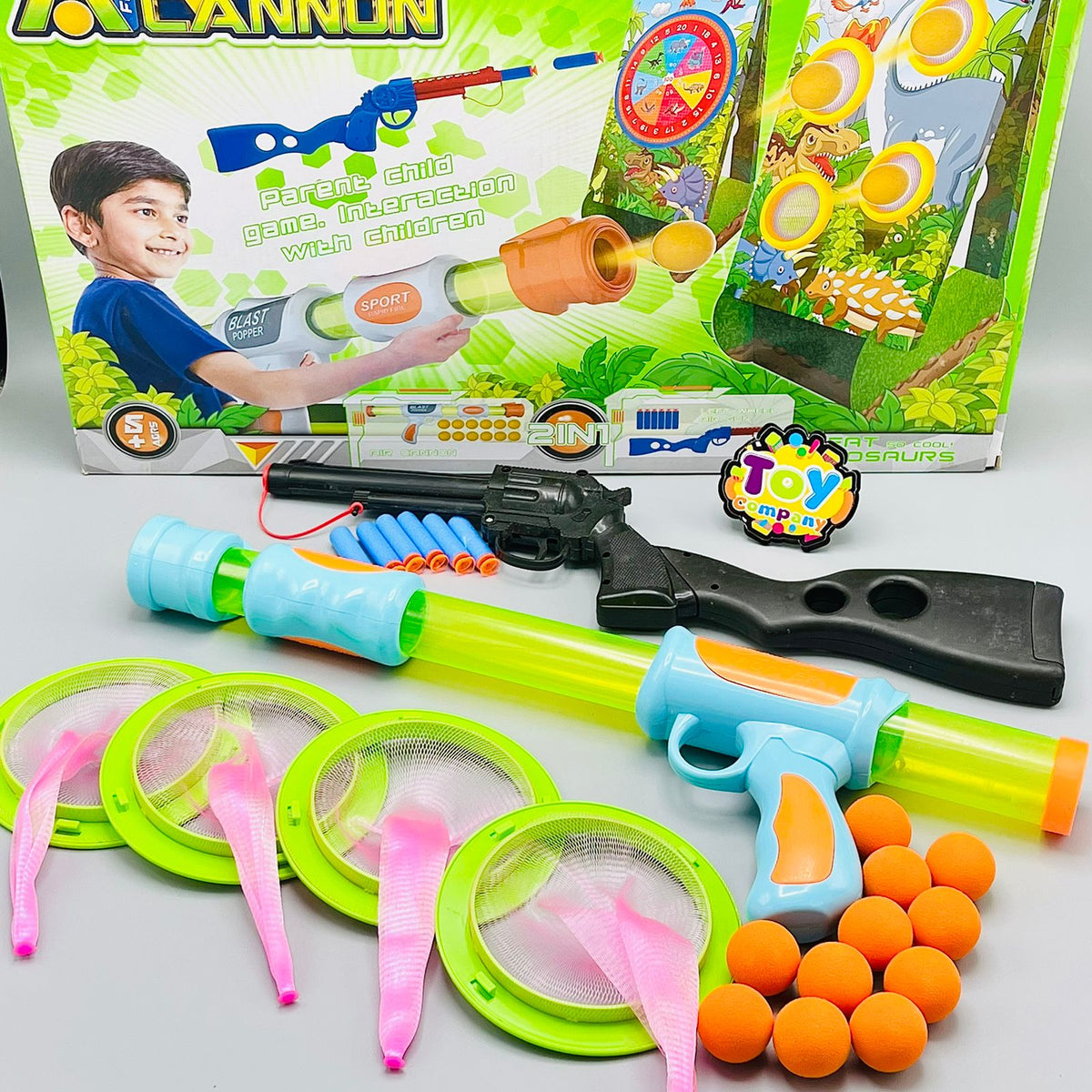 2 in 1 Air Canon Shooting Guns Toy Set