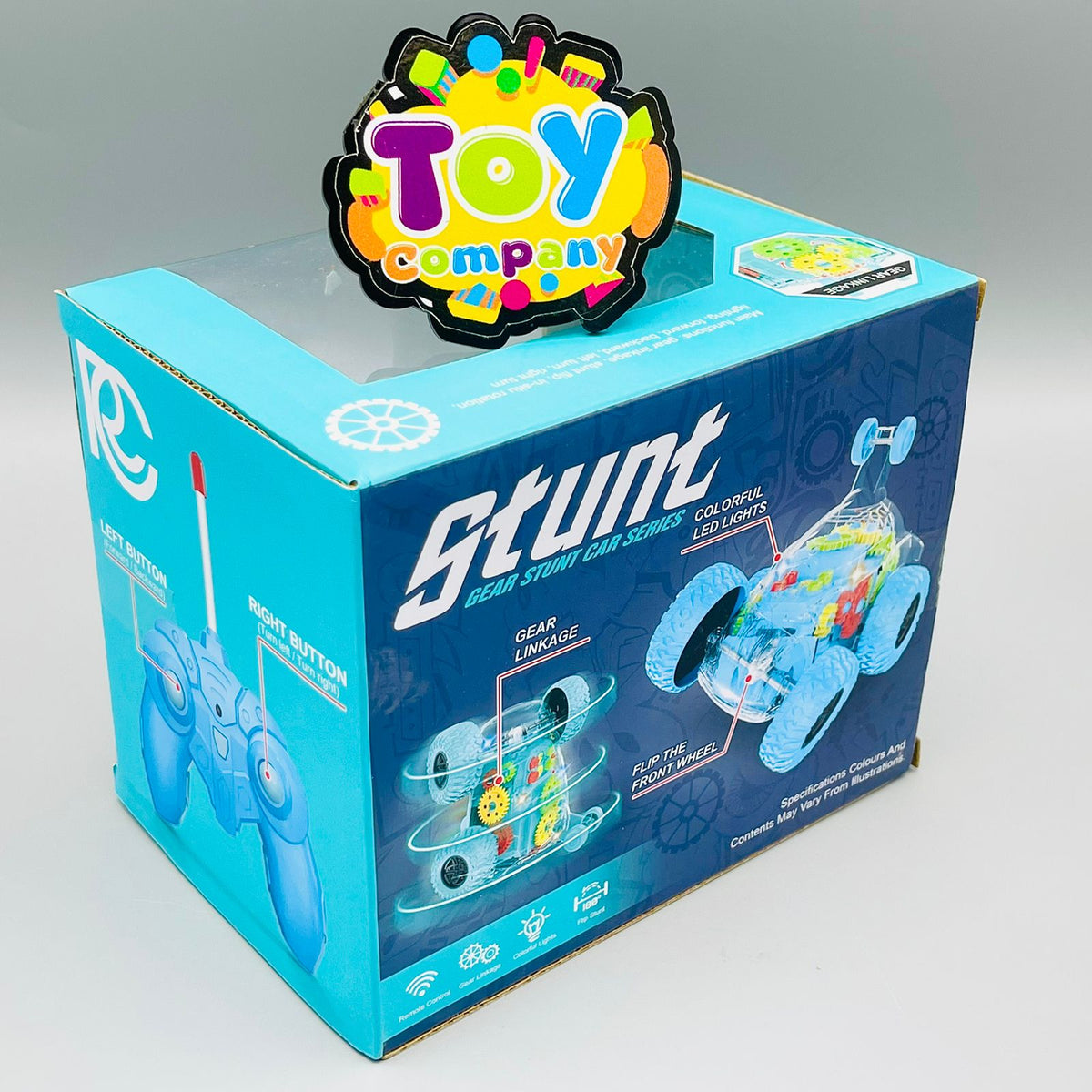 Remote Control Transparent Stunt Car with Gears