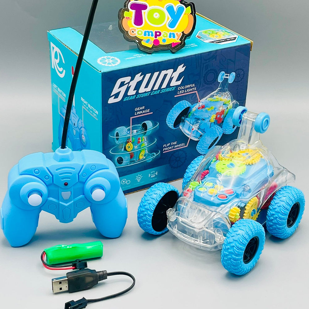 Remote Control Transparent Stunt Car with Gears