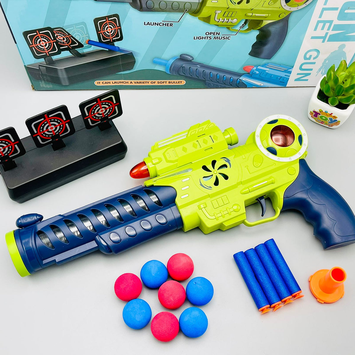 Space Air Soft Bullet Gun Toy with Target