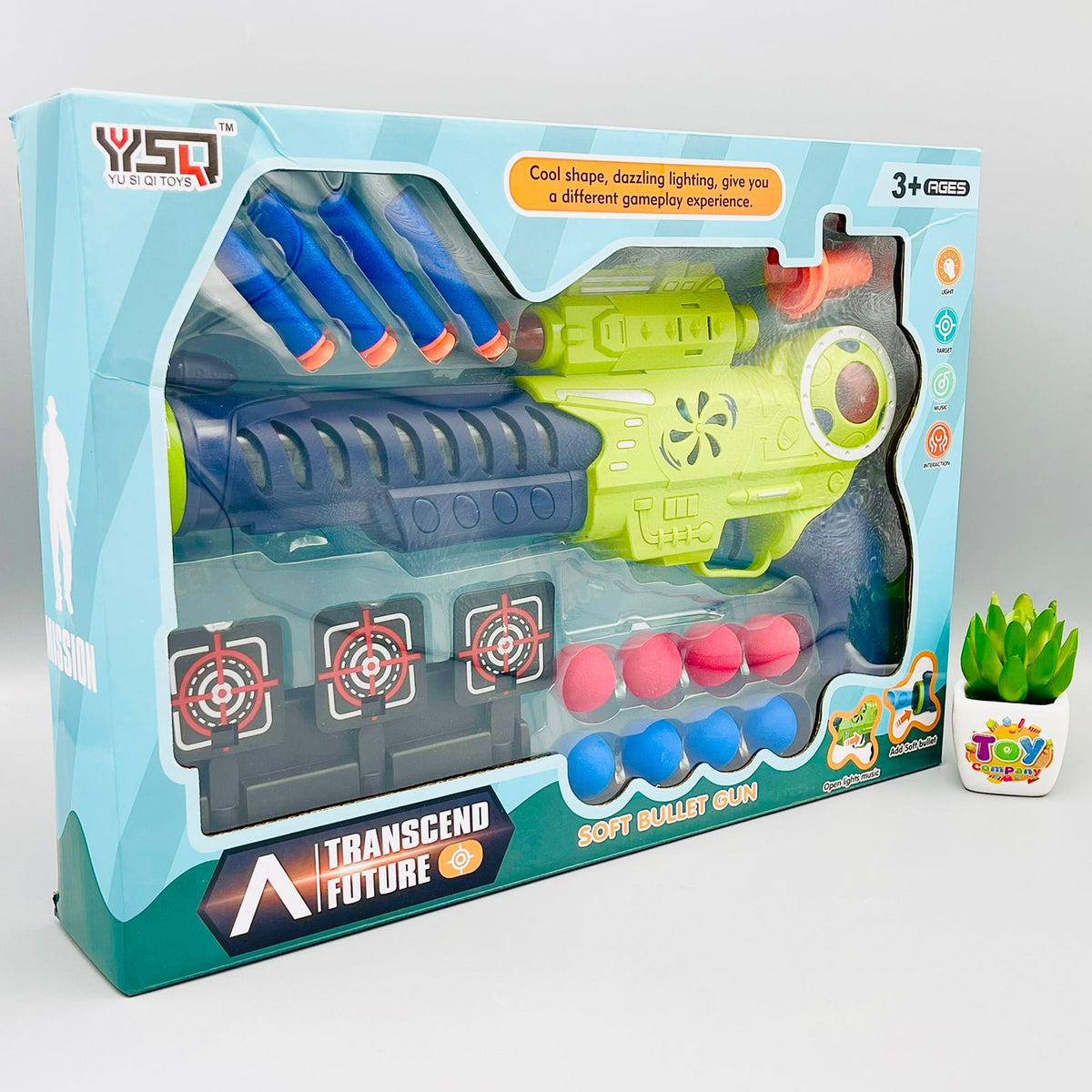 Space Air Soft Bullet Gun Toy with Target