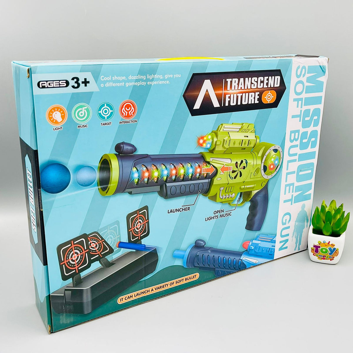 Space Air Soft Bullet Gun Toy with Target
