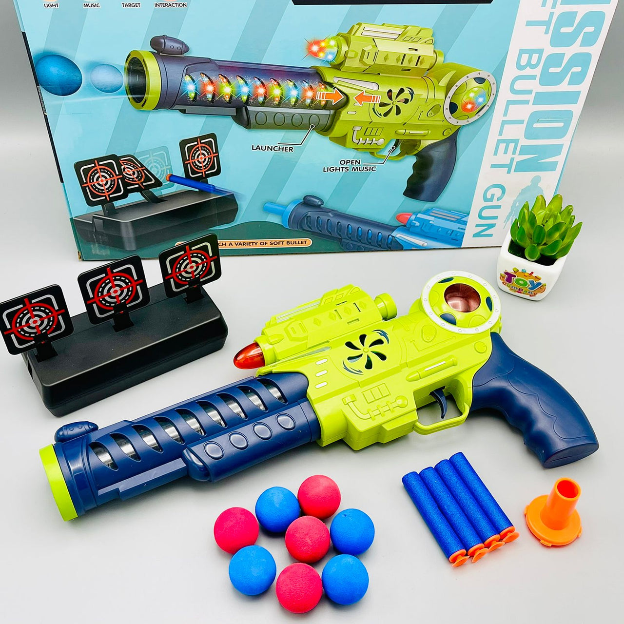 Space Air Soft Bullet Gun Toy with Target