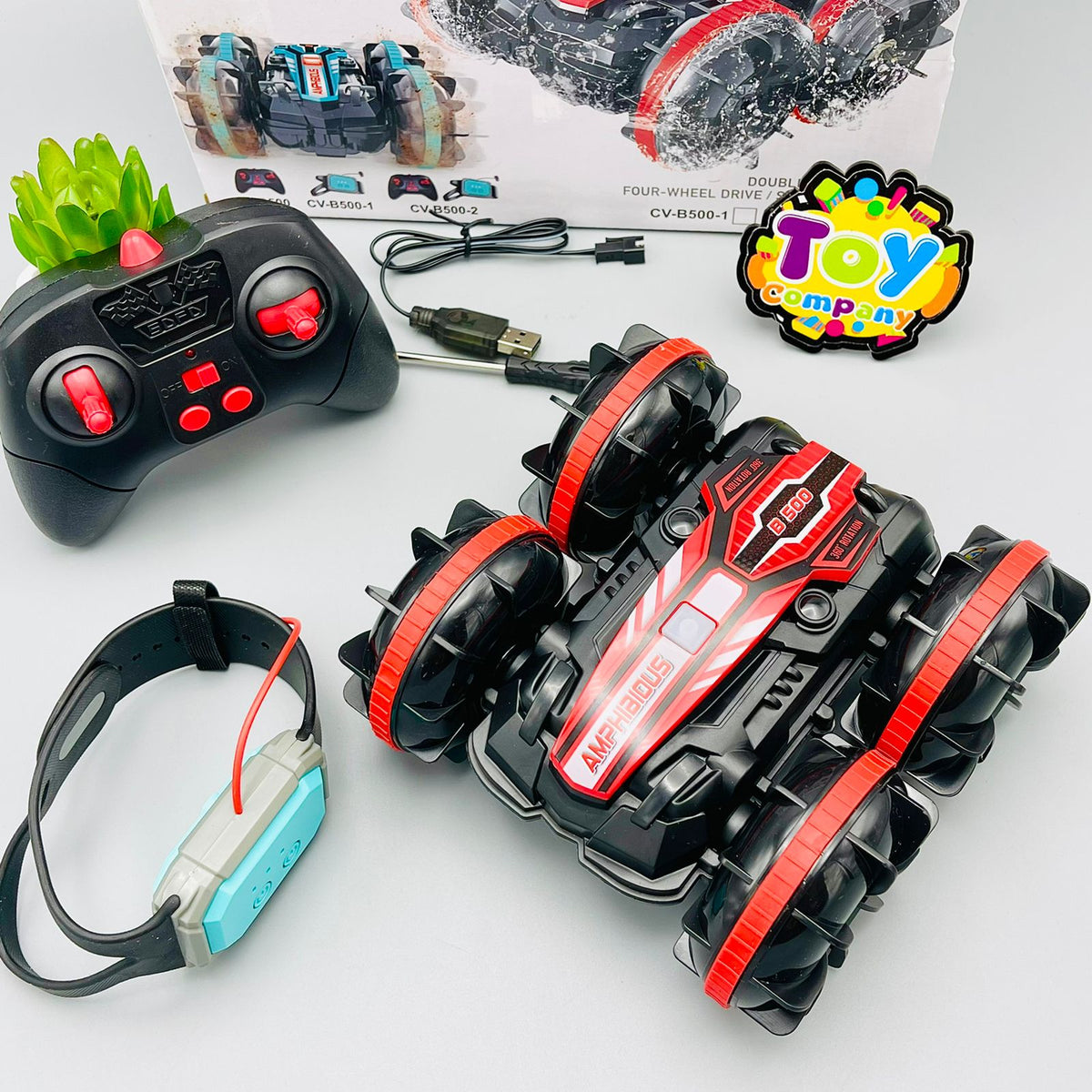 Amphibious 360° Double-Sided Rotation Stunt RC Car