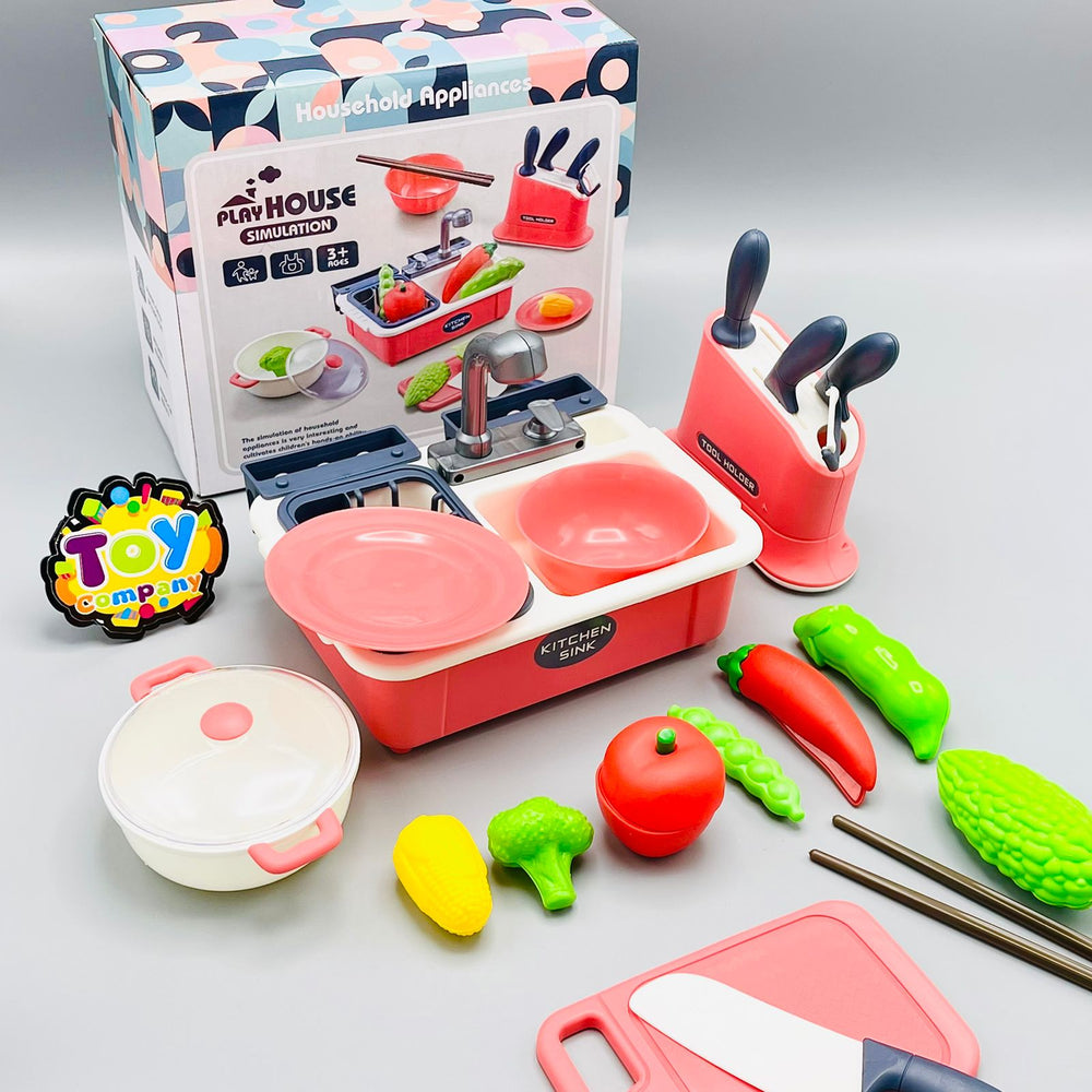 Play House Simulation Sink with Kitchen Accessories