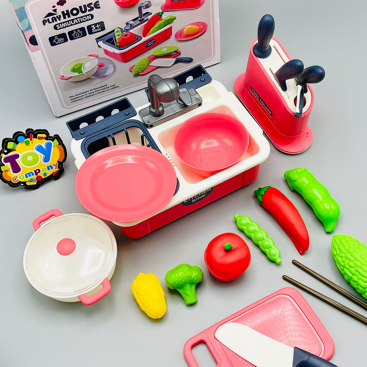 Play House Simulation Sink with Kitchen Accessories