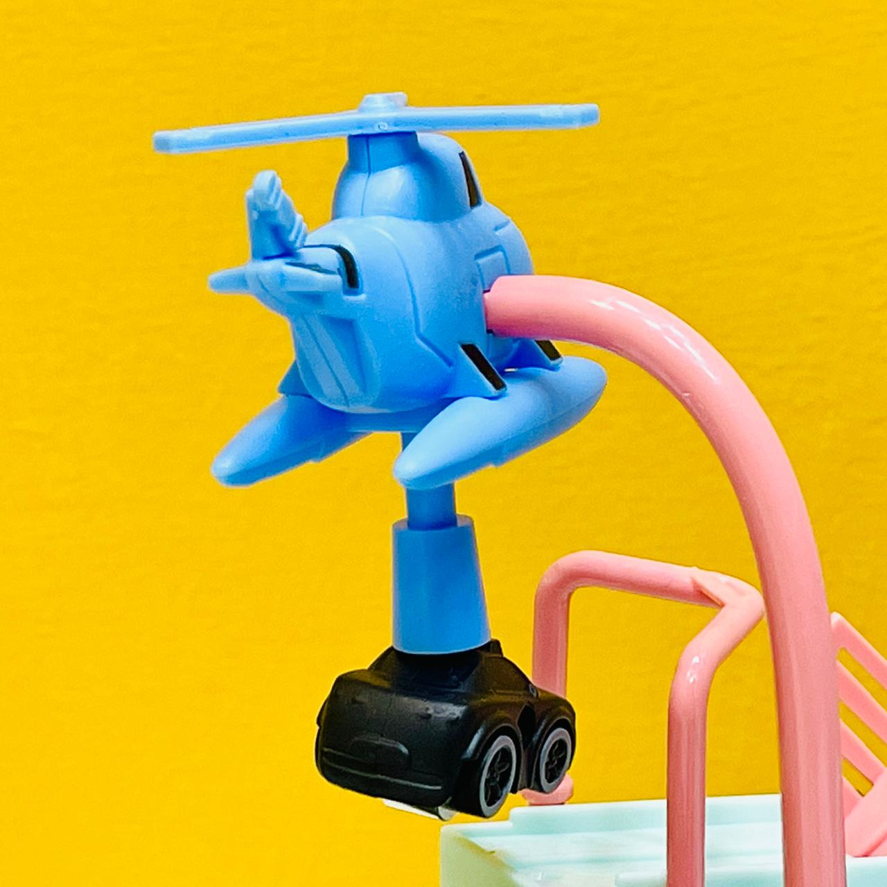 Manual Mechanical Car Adventure Track Set - 4Pcs Assorted Cars