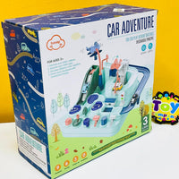 Manual Mechanical Car Adventure Track Set - 4Pcs Assorted Cars