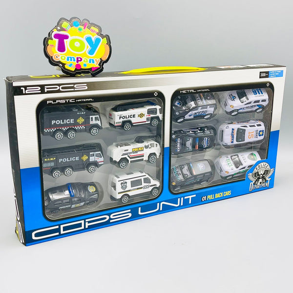 Cops Unit 12 Pcs Pull Back Series Police Cars