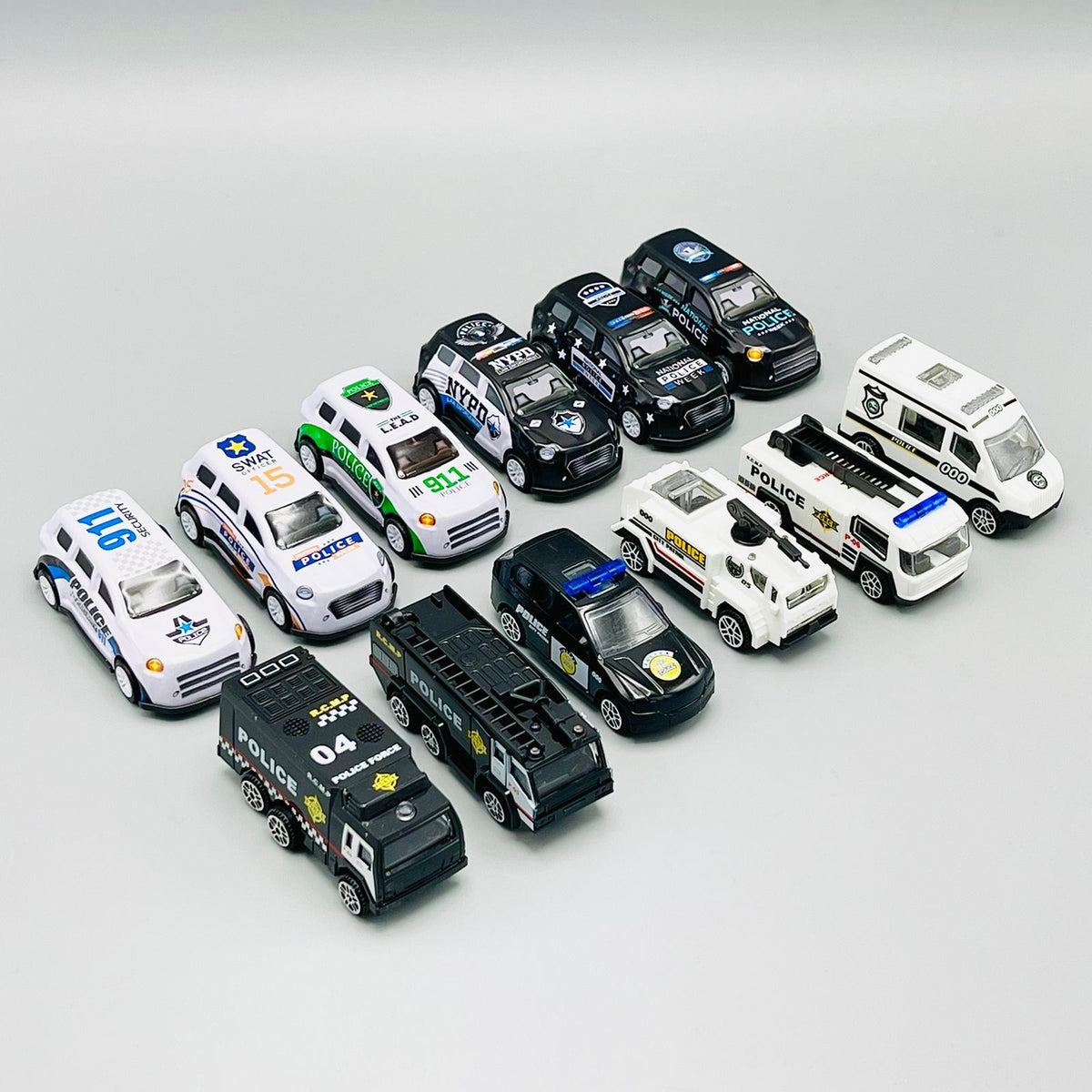 Cops Unit 12 Pcs Pull Back Series Police Cars
