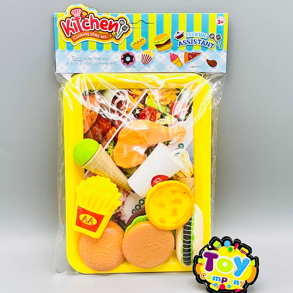 8 Pcs Kitchen Cooking Play Set - Fast Food