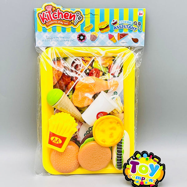 8 Pcs Kitchen Cooking Play Set - Fast Food