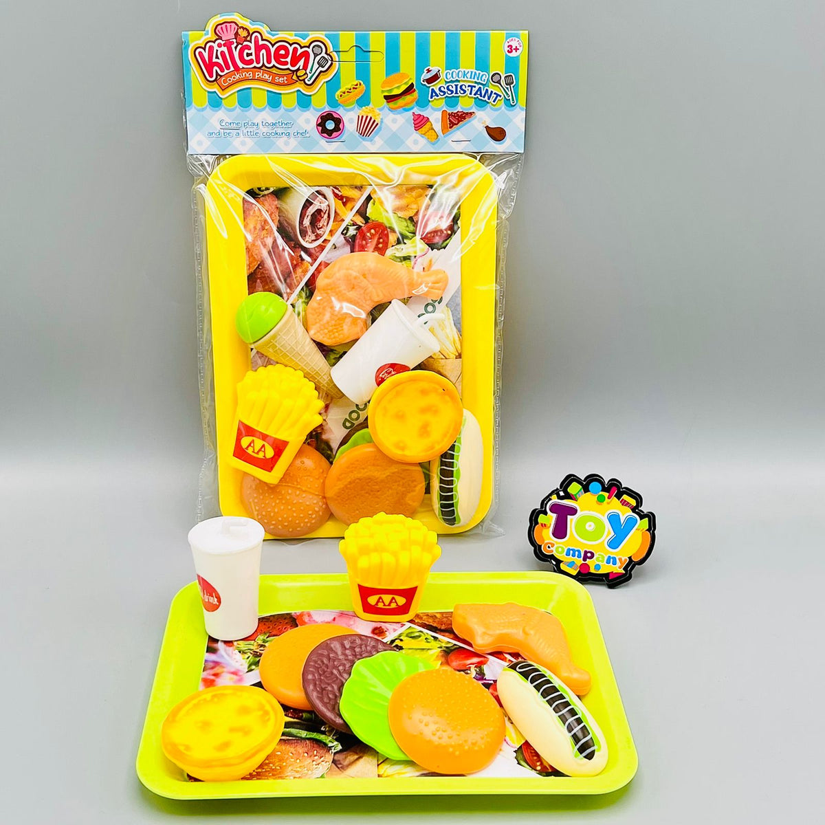 8 Pcs Kitchen Cooking Play Set - Fast Food