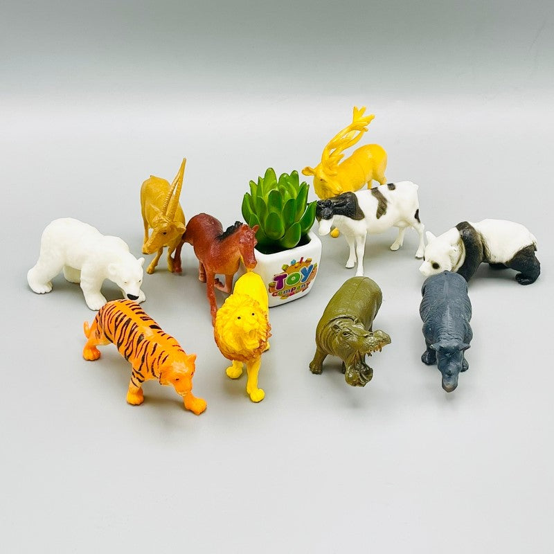 Kids would like to have a party with different varieties of safari animal figurines