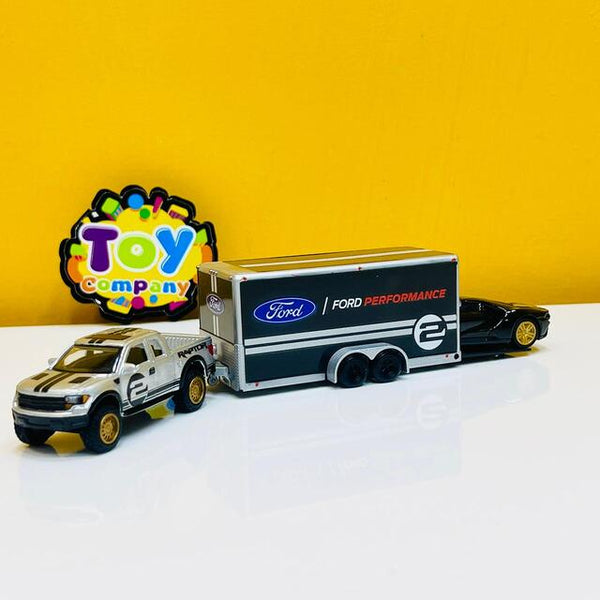 2009 Ford F-150 SVT Raptor with Car Trailer and 2017 Ford GT Heritage