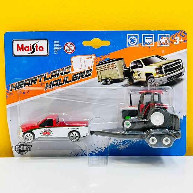 2014 Chevy Silverado 1500 Z71 Pickup Truck with Flatbed Trailer and Tractor