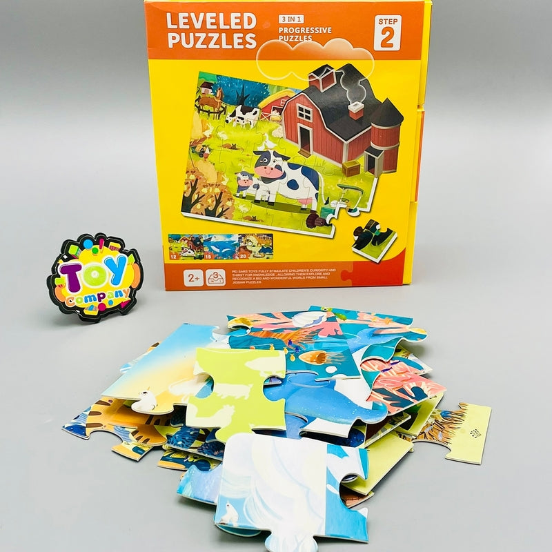 3-in-1 Progressive Puzzles For Kids - Step 2